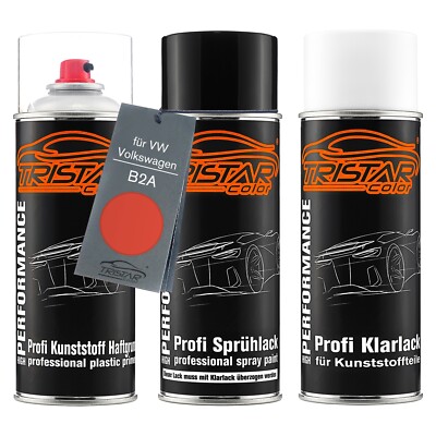 Autolack Spraydosen Set für Kunststoff für VW Volkswagen B2A Sundown Orange