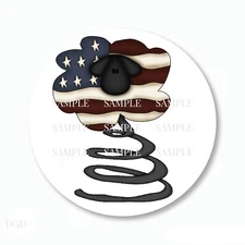 30 Prim Americana USA Flower Labels Scrapbook Stickers 1.5" Envelope Seals