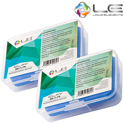 2x Liquid Elements Reinigungsknete Knete blau Clay Bar ( medium ) 100g