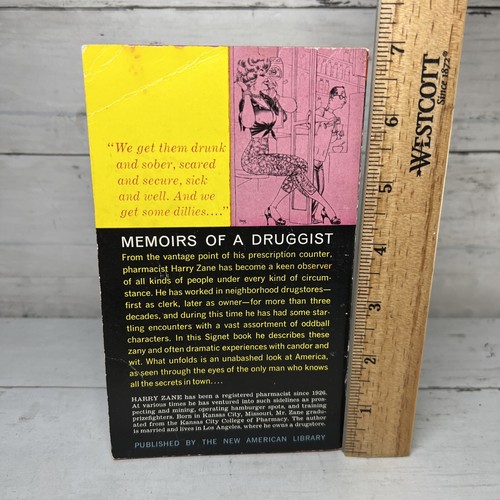 Harry Zane THEY ALWAYS TAKE THEIR SECRETS TO A DRUGGIST 1st 1963 Great Cover Art - Picture 2 of 8