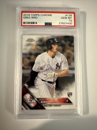 2016 Topps Chrome Greg Bird #128 PSA 10 Gem Mint RC Rookie Card New York Yankees - Picture 2 of 13