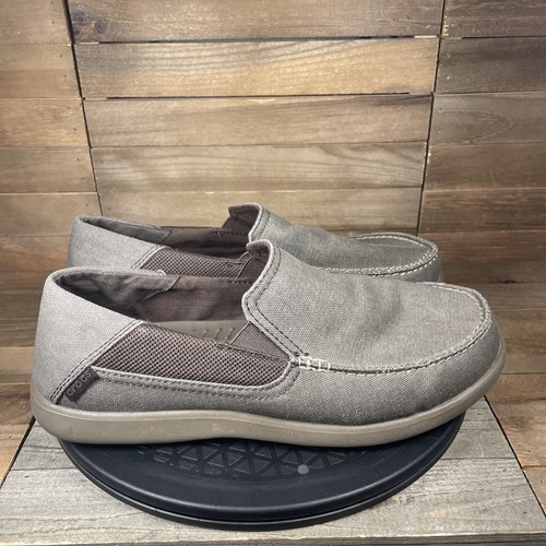 crocs canvas slip ons