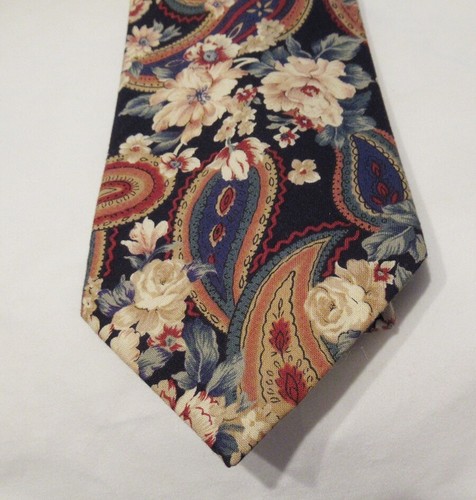 Corbata cuello para hombre - castillo - patrón floral cachemira multicolor 100 % algodón - Imagen 2 de 4