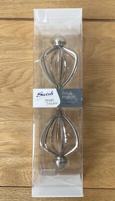 Swish 28-35 mm CONSORT Polenden Endstücke Paar *NEU* Satin Steel