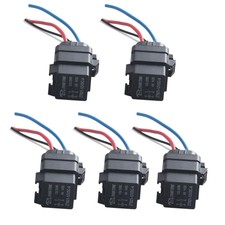 5 X Car 12V 40A SPST Relay Socket Plug 4P 4 Wire Kit Waterproof Iron Back WYS