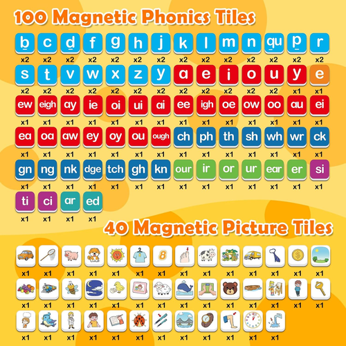 Magnetic Letters, Phonics Games Letter Tiles Alphabet Magnets Learn to Read Spel - Picture 2 of 12