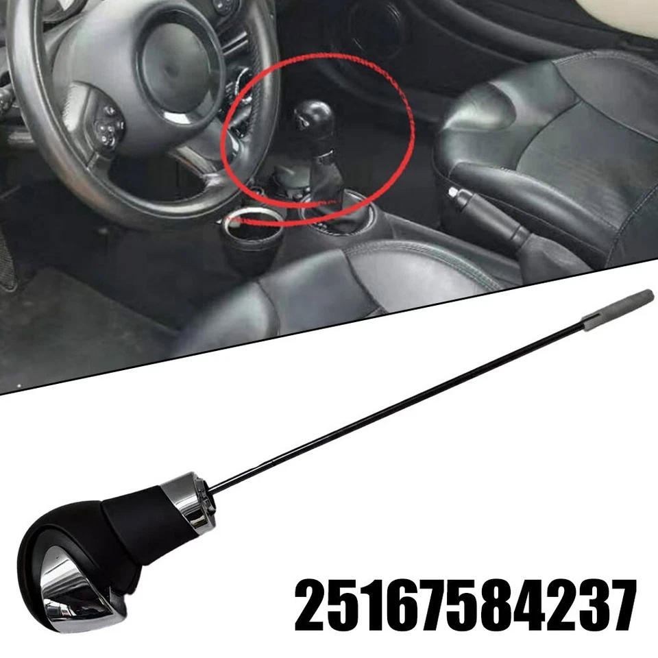 Perilla de palanca de cambios automática de cuero para MINI Cooper R56 R57 R58 R59-R60-R61 Foto 3 de 4