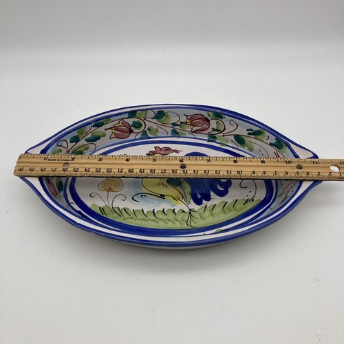 Vietri Italy GALLETTO ROOSTER Casserole Serving Dish Oval Bowl Hand Painted 11'' - Picture 8 of 12