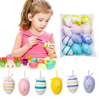 12Pcs Easter Decorations Eggs Hanging Ornaments for Easter Tree Basket Party+