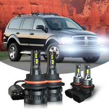 For 2003-2005 Dodge Ram 1500 2500 3500 4X 6000K LED Headlight Fog Light Bulbs