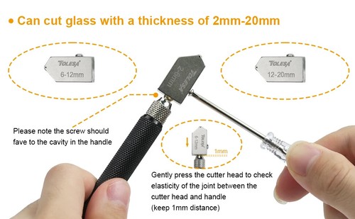 Glass Cutter 2mm-20mm Kits, Glass Cutting Tool with Aotomatic Oil Feed and Box - Picture 9 of 15