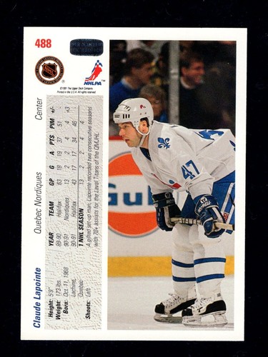 1991-92 Upper Deck Base Hockey Cards 401-500 Including Rookies - You Pick  $1 EA - Picture 620 of 712