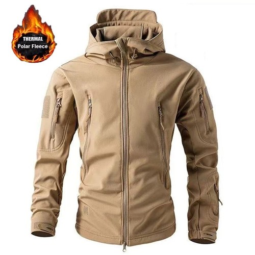 Men's Winter Fleece Jacket Tactical Waterproof Outdoor Hiking Fishing Hunting Co - Picture 11 of 11