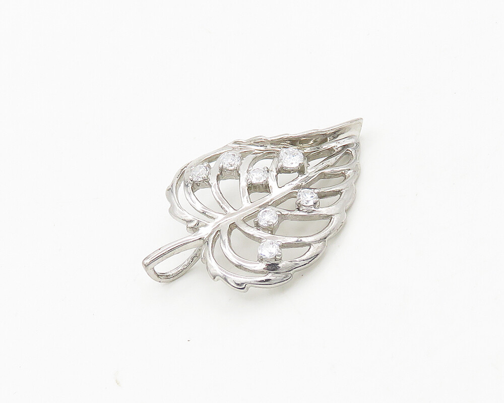 925 Sterling Silver Cubic Zirconia Love Heart Floral Leaf