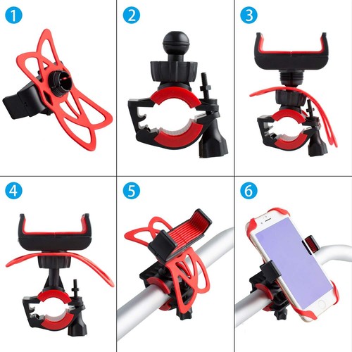 Motorcycle Bicycle Bike Handlebar Mount Holder for Cell Phone iPhone 15 14 13 12 - Photo 8 sur 10