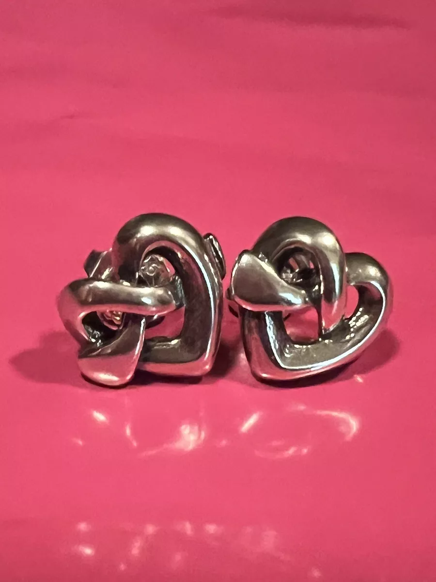 James Avery Sterling Heart Knot Stud Earrings eBay