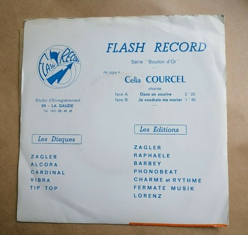 CELIA COURCEL In Un Sorriso / Vorrei Sposarmi 7" 45G DISCO FLASH FR 019 - Picture 2 of 2