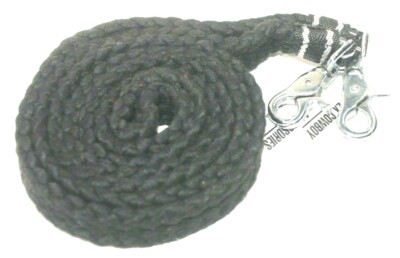 2X Cowboy Brand Soft Cotton 1'' Black Roping Reins horse tack 2X117