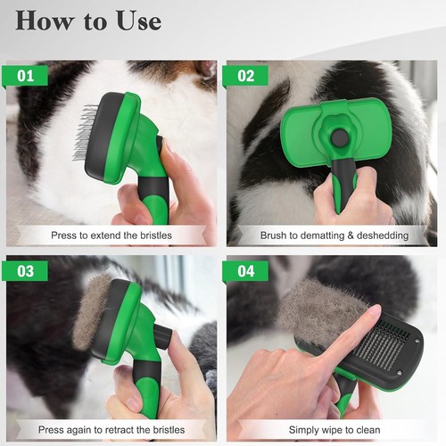 Self Cleaning Slicker Brush - Skin Friendly Deshedding Grooming Tool for Dogs - Picture 14 of 49