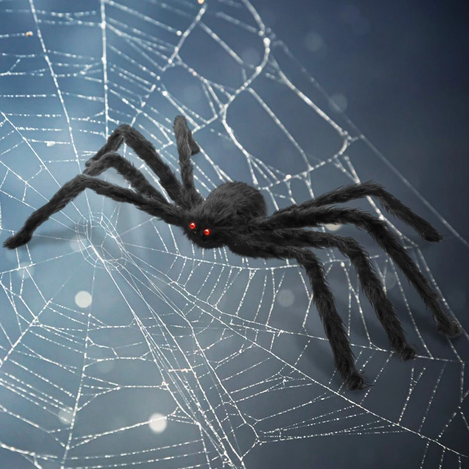 Decorações de aranha gigante de Halloween decoração de festa jardim ao ar livre enorme aranha grande - Imagem 3 de 4
