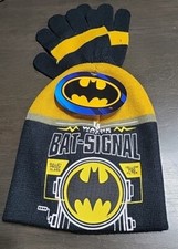 New Batman 3 Piece Winter Beanie And Gloves Kids One Size Fits Most Imported