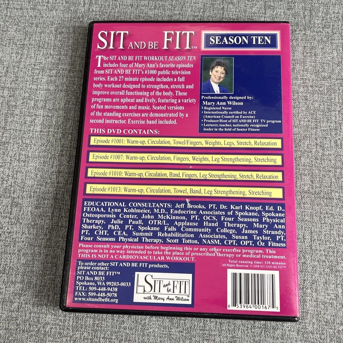 DVD Sit and Be Fit Workout Season Ten 10 Mary Ann Wilson Seated