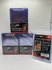 Ultra Pro 3X4 WHITE Rookie 35pt Toploaders 3 Packs of 25 AND 100 SLEEVES