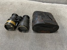 Vintage Antique French 12 Verres Binoculars Twin / Double Telescope Style w Case