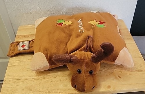 Canada Moose Roll Up Pillow/Plush Travel Companion Pillow-Embroidered Logos - Picture 8 of 16