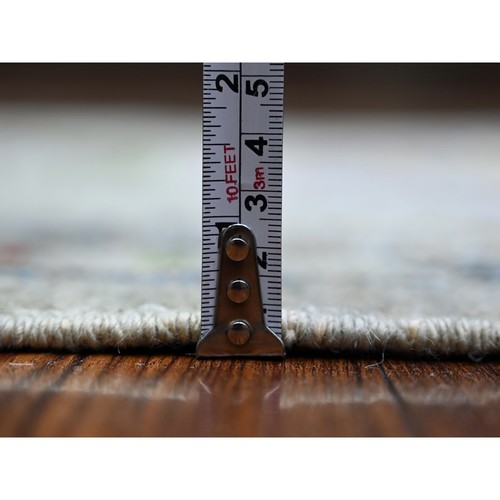 3'x10' Gin Green Pure Wool Afghan Angora Oushak Hand Knotted Runner Rug G73536 - Picture 5 of 6