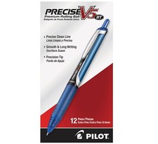 26063 Pilot Precise V5 RT Rollingball Pen, Ex Fine 0.5mm, Blue, Pack of 12