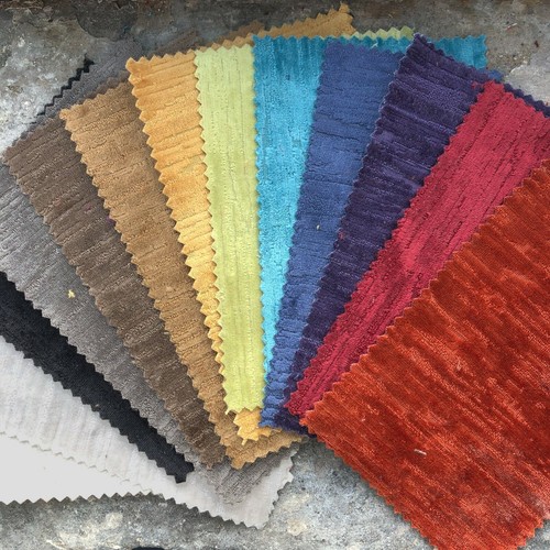 Fire Treated Soft Textured Velvet Feel Upholstery Fabric for Curtains Per Metre - Picture 2 of 58