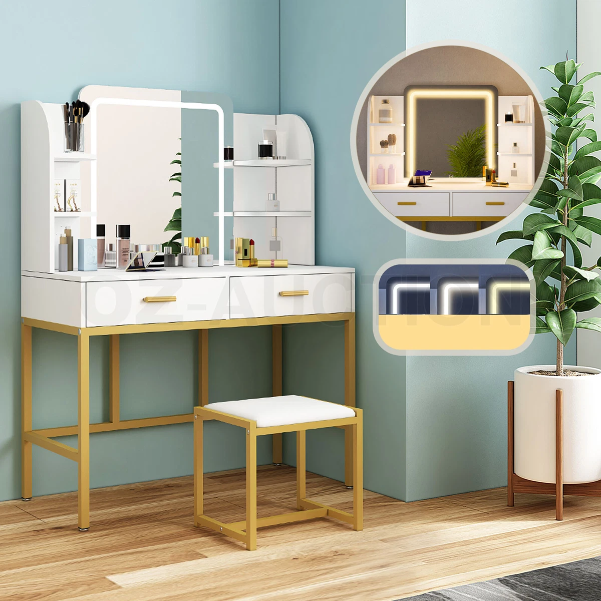 Lighted vanity 2024 makeup tables