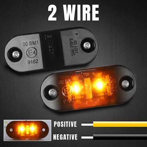 2-20pcs Marker Lights 2.5" LED Truck Trailer Oval Clearance Side Light Amber/Red - Picture 6 of 13