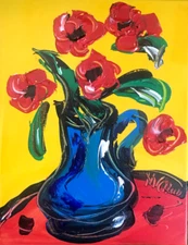 FLORAL   CANADIAN  BY  MARK KAZAV - ORIGINAL OIL PAINTING ABSTRACT 2E2R