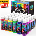 Acrylic Paint Bottles - 30 Colors (2oz/59ml) Painting Supplies for Canvas, Rock,