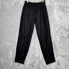 Animale Pants Womens Small Black Pull Elastic Waist On Pockets Taper Ankle