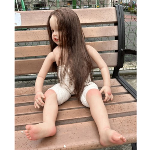 30" Reborn with Hand-Rooted Hair Painted Kit DIY Part Long Brown Hair - Picture 3 of 4