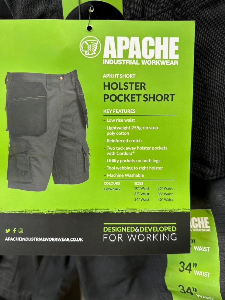 Apache Work Shorts Mens Grey Black Holster Trade Shorts eBay