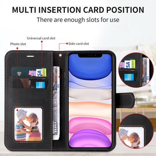 For Oppo Reno 8T A78 A17 Color Matching PU Leather Flip Wallet Case Phone Cover - 第 11/16 張圖片