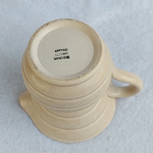 Vintage Lovatts Pottery Jug Vase Cream & Coral Pink Ribbed 10cm Art Deco 1930s - Picture 16 of 18