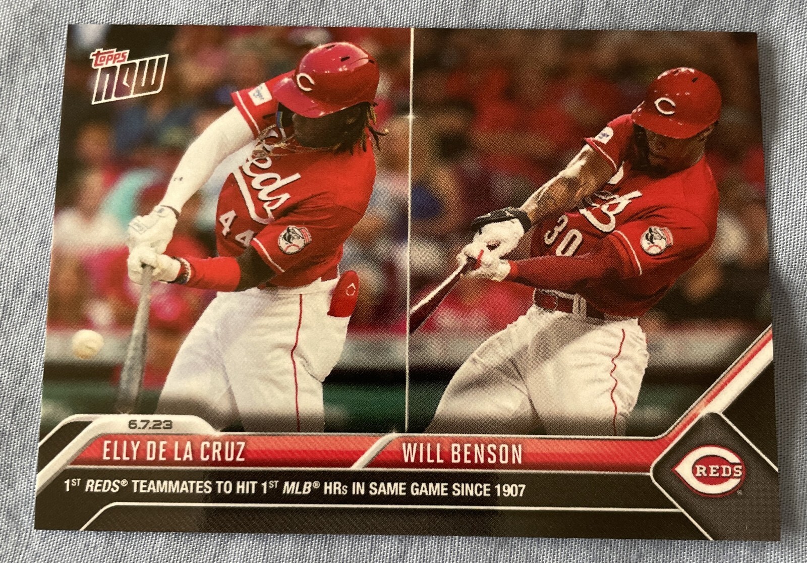 2023 TOPPS NOW #402 ELLY DE LA CRUZ & WILL BENSON - COLLECT 1ST HR IN SAME GAME