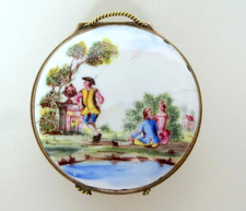 Emailledose 1860 Dose Emaille Bronze Korb B-02