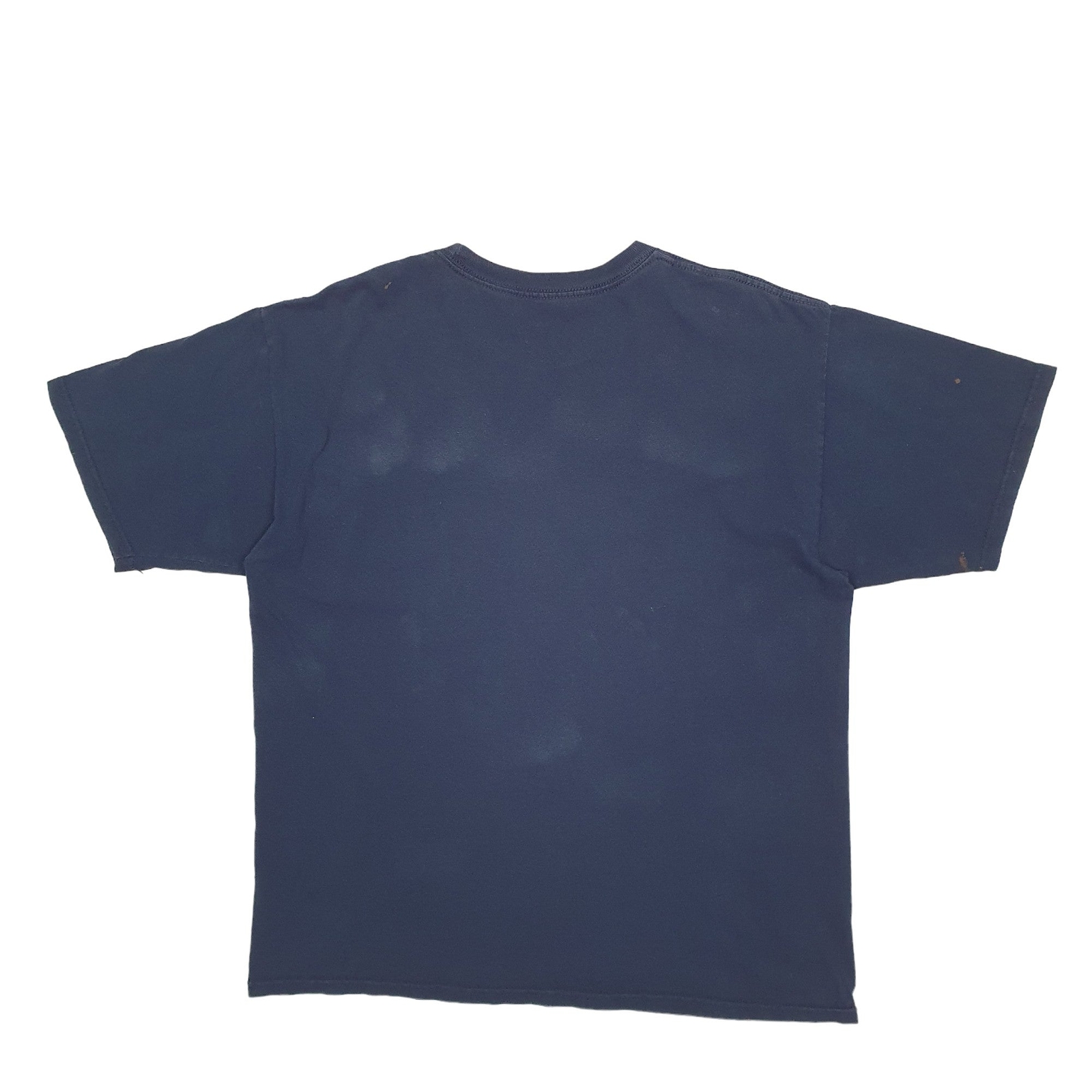 ADIDAS Navy T Shirt Tee Spellout Short Sleeve Cotton Blend Mens L image 3