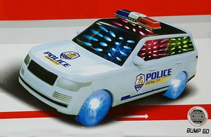 toy police car with flashing lights