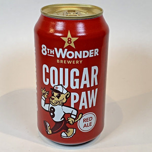 8th Wonder COUGAR PAW Red Ale Beer Can - University of Houston Cougars - Empty