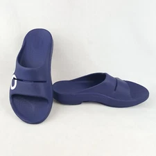 OOFOS OOahh Sport Slide Sandal Navy Mens 9 / Womens 11 / EU 42 - LARGE LOGO