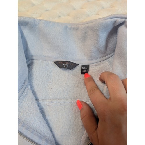 Danskin Quarter Zip Pullover Sweatshirt Athletic Top Light Blue M/M - Picture 2 of 8