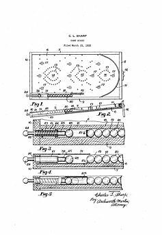 US Patent Print Sharp Shooter Bagatelle Pinball Plunger Document