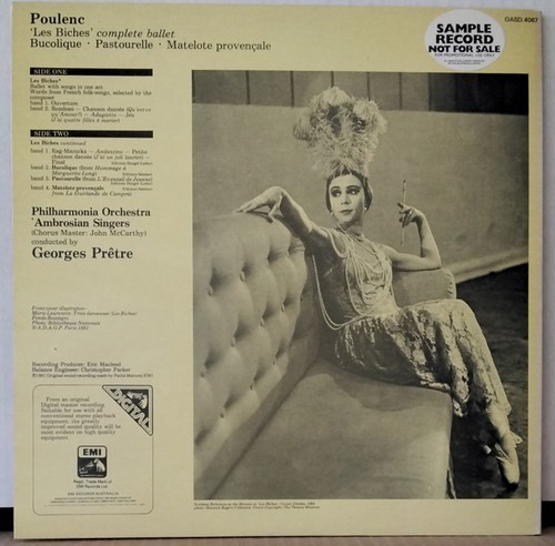 HMV OASD.4067 ED 1 AUS POULENC - LES BICHES PRETRE PHILHARMONIA PROMO LP - Picture 2 of 4